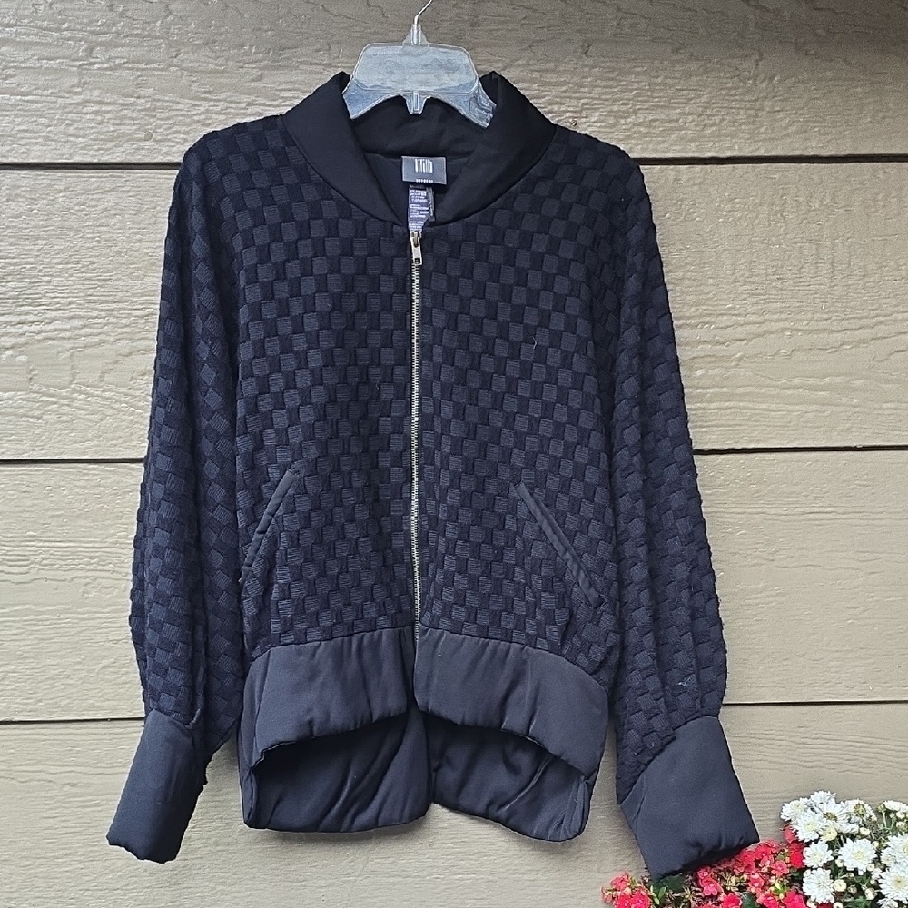 Lilith Quilted Black Checkered Jacket XL